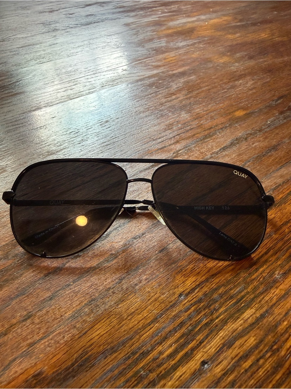 Quay Australia Black Aviator Sunglasses